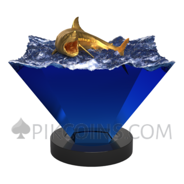 Great White Apex of the Deep Gold Gilded 1$ 4g Liberia 2027