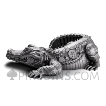Gustave Crocodile Antique Finish 2000 Francs 2oz Cameroon 2027