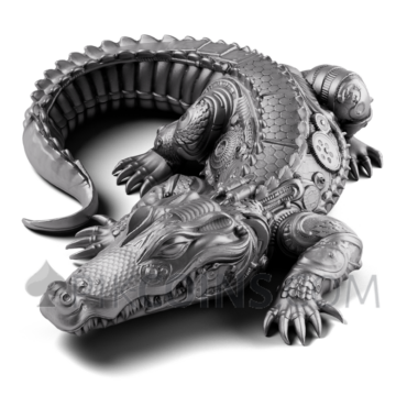 Gustave Crocodile Antique Finish 2000 Francs 2oz Cameroon 2027