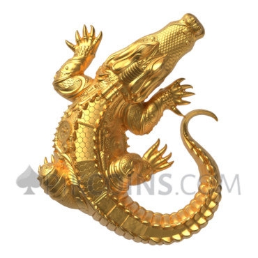 Gustave Crocodile Gold Gilded 2000 Francs 2oz Cameroon 2027