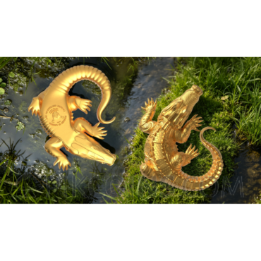 Gustave Crocodile Gold Gilded 2000 Francs 2oz Cameroon 2027