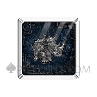 Mech Rhino Antique Finish 2000 Francs 2oz Cameroon 2027
