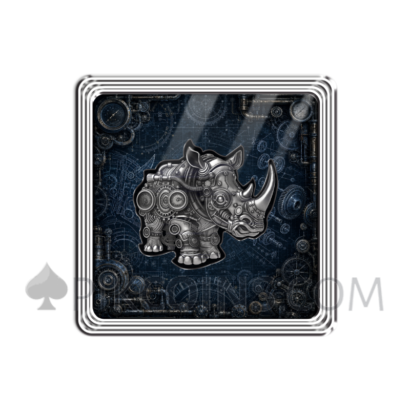 Mech Rhino Antique Finish 2000 Francs 2oz Cameroon 2027 - Image 7