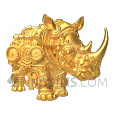 Mech Rhino Gold Gilded 2000 Francs 2oz Cameroon 2027