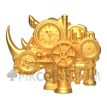 Mech Rhino Gold Gilded 2000 Francs 2oz Cameroon 2027