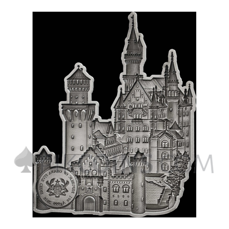 Neuschwanstein - Monuments 5 Cedis 1oz Ghana 2026 - Image 2