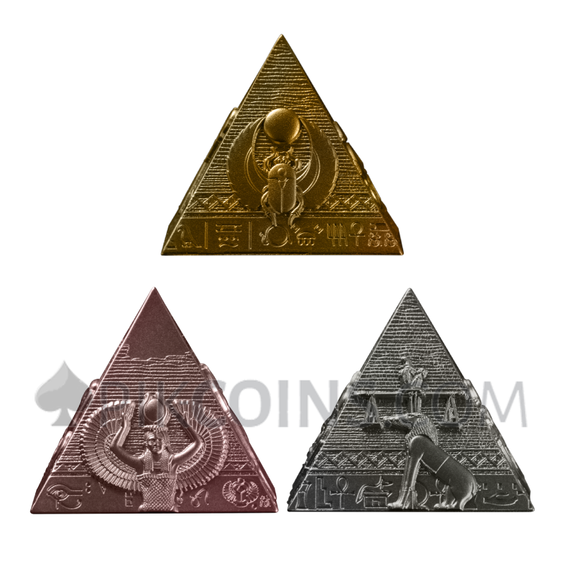Pyramids of Giza - 3-coin set 200 Francs 1oz, 2oz, 3oz Djibouti 2027