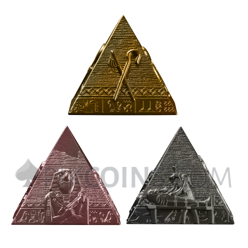 Pyramids of Giza - 3-coin set 200 Francs 1oz, 2oz, 3oz Djibouti 2027 - Image 4