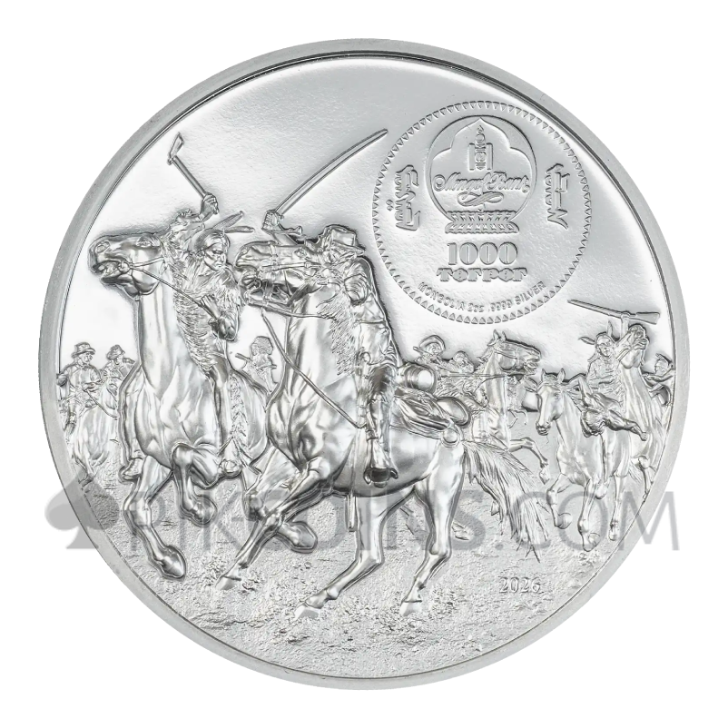 Custer vs. Sitting Bull - Enemies in History 1000 Togrog 2oz Mongolia 2026 - Image 2