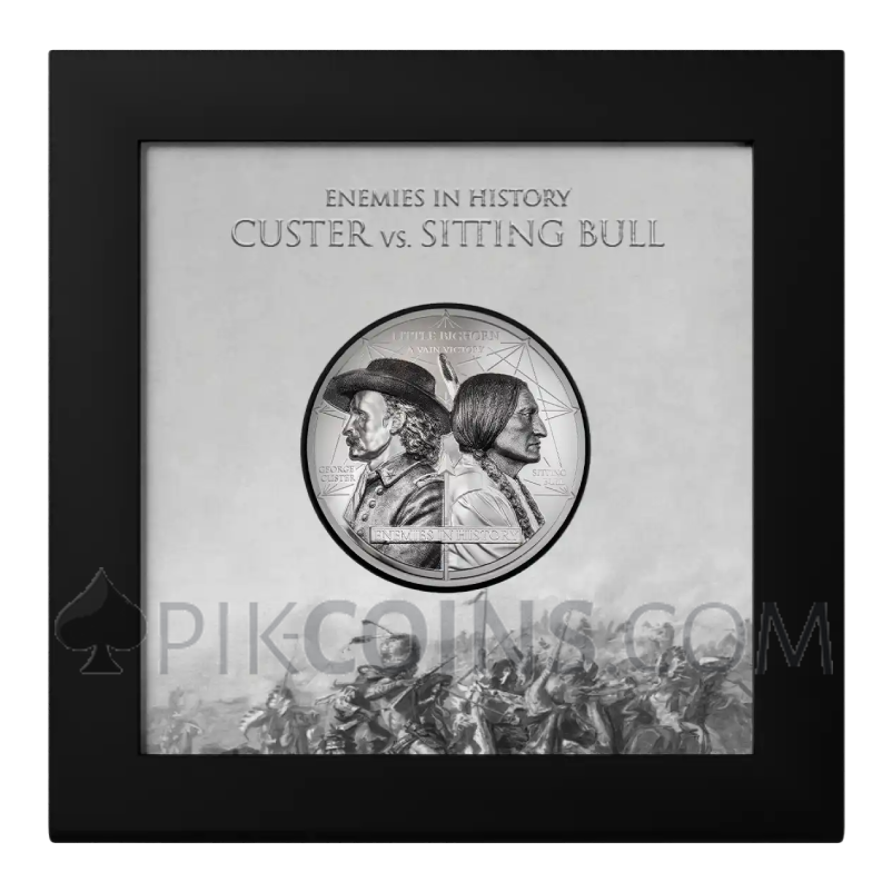 Custer vs. Sitting Bull - Enemies in History 1000 Togrog 2oz Mongolia 2026 - Image 3