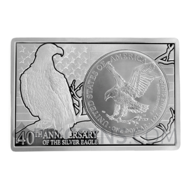 American Silver Eagle 40th Anniversary - 2-in-1 Coin in Bar 2oz + 1oz USA 2026