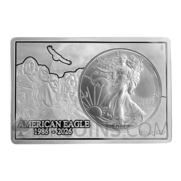 American Silver Eagle 40th Anniversary - 2-in-1 Coin in Bar 2oz + 1oz USA 2026