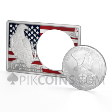 American Silver Eagle 40th Anniversary - 2-in-1 Coin in Bar - Special Coloured Edition 2oz + 1oz USA 2026