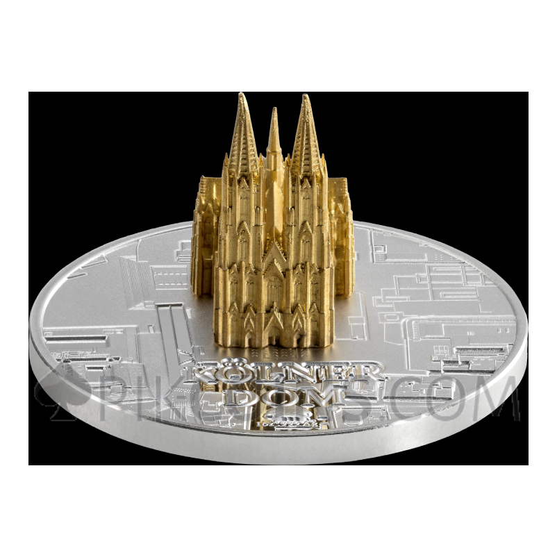 Cologne Cathedral - Full Sculpture 1000 Francs CFA 1oz Gabon 2026 - Image 2
