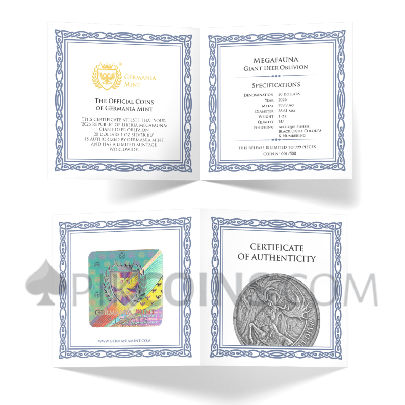 Giant Deer - Megafauna Ultra High Relief 25$ 2oz Liberia 2026 - Image 5